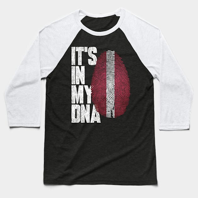 It's In My DNA Latvian Shirt Proud Hispanic Gift Latvia Flag Baseball T-Shirt by heart teeshirt